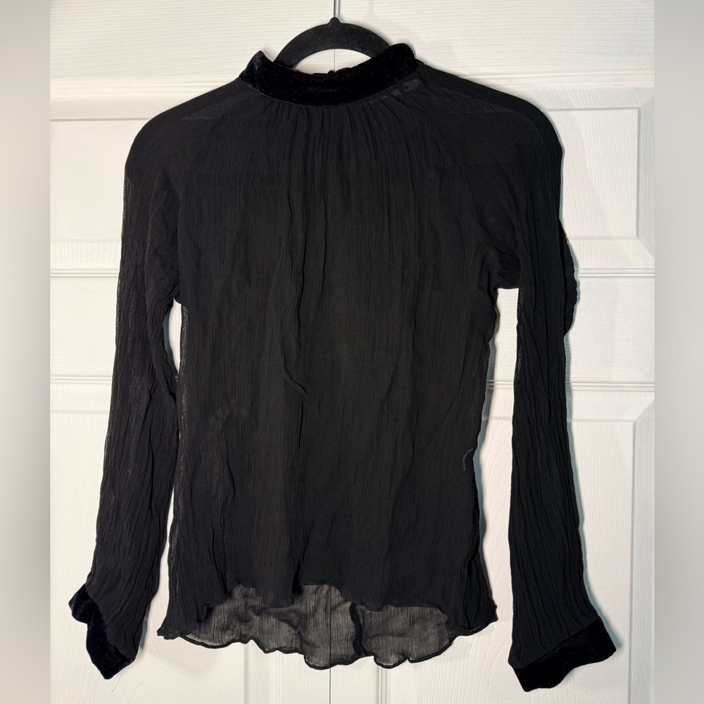 Zara Black Sheer Blouse